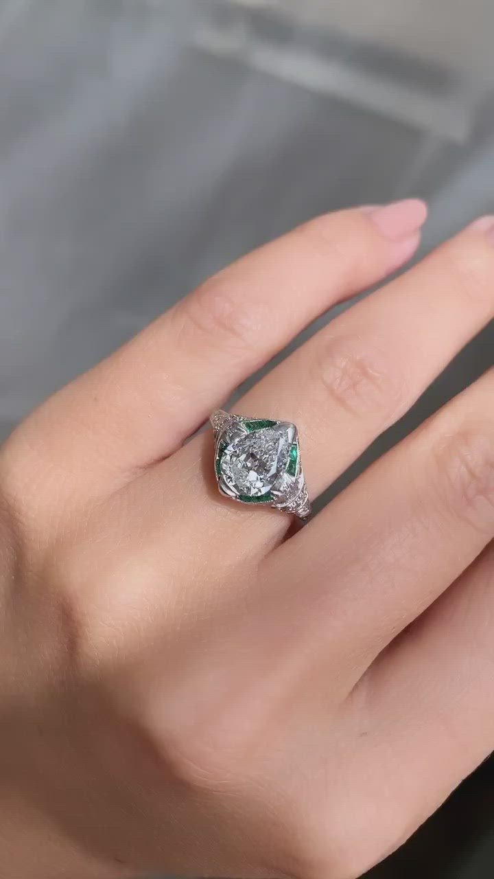  videos and images of vintage -Pear cut diamond 