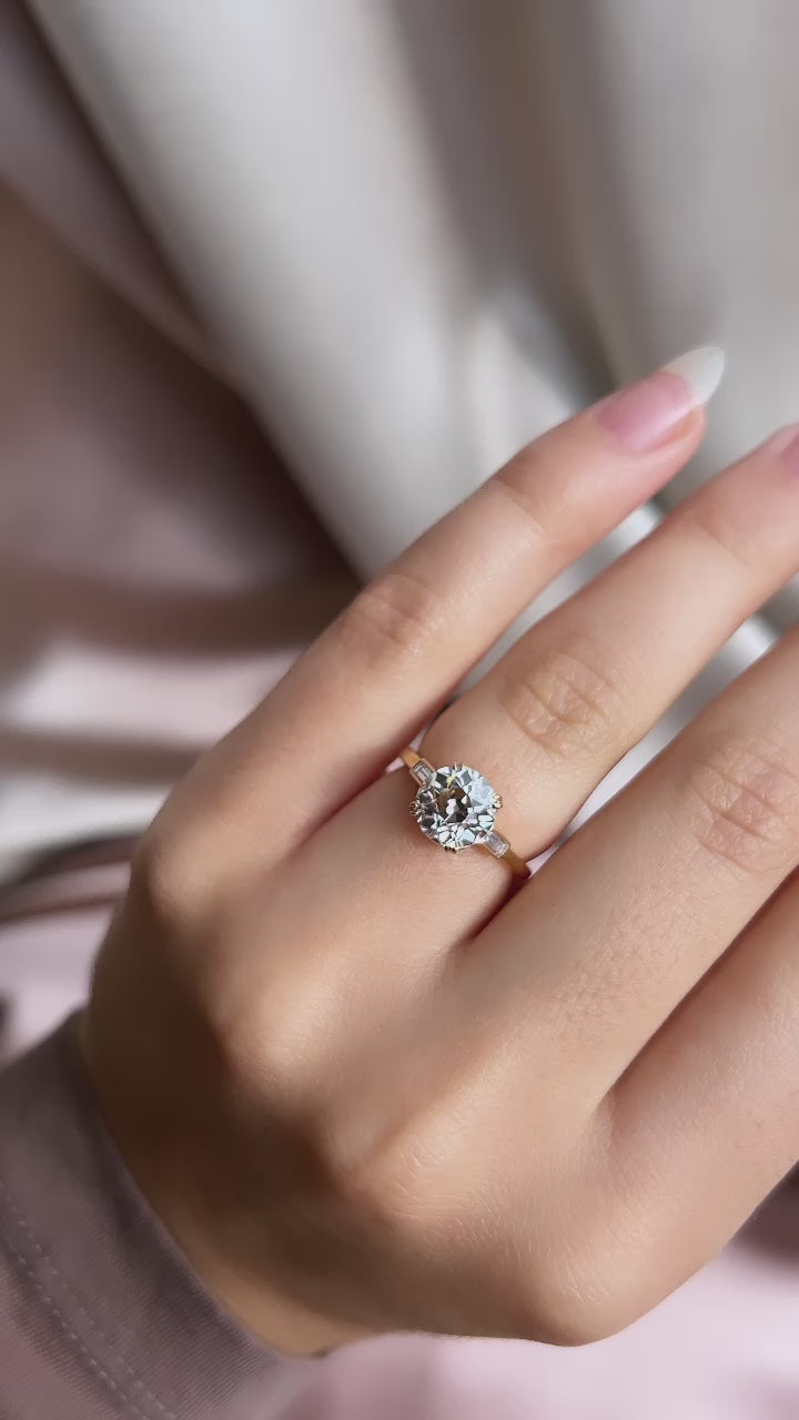 j-k-l color, vs clarity diamond in yellow gold setting