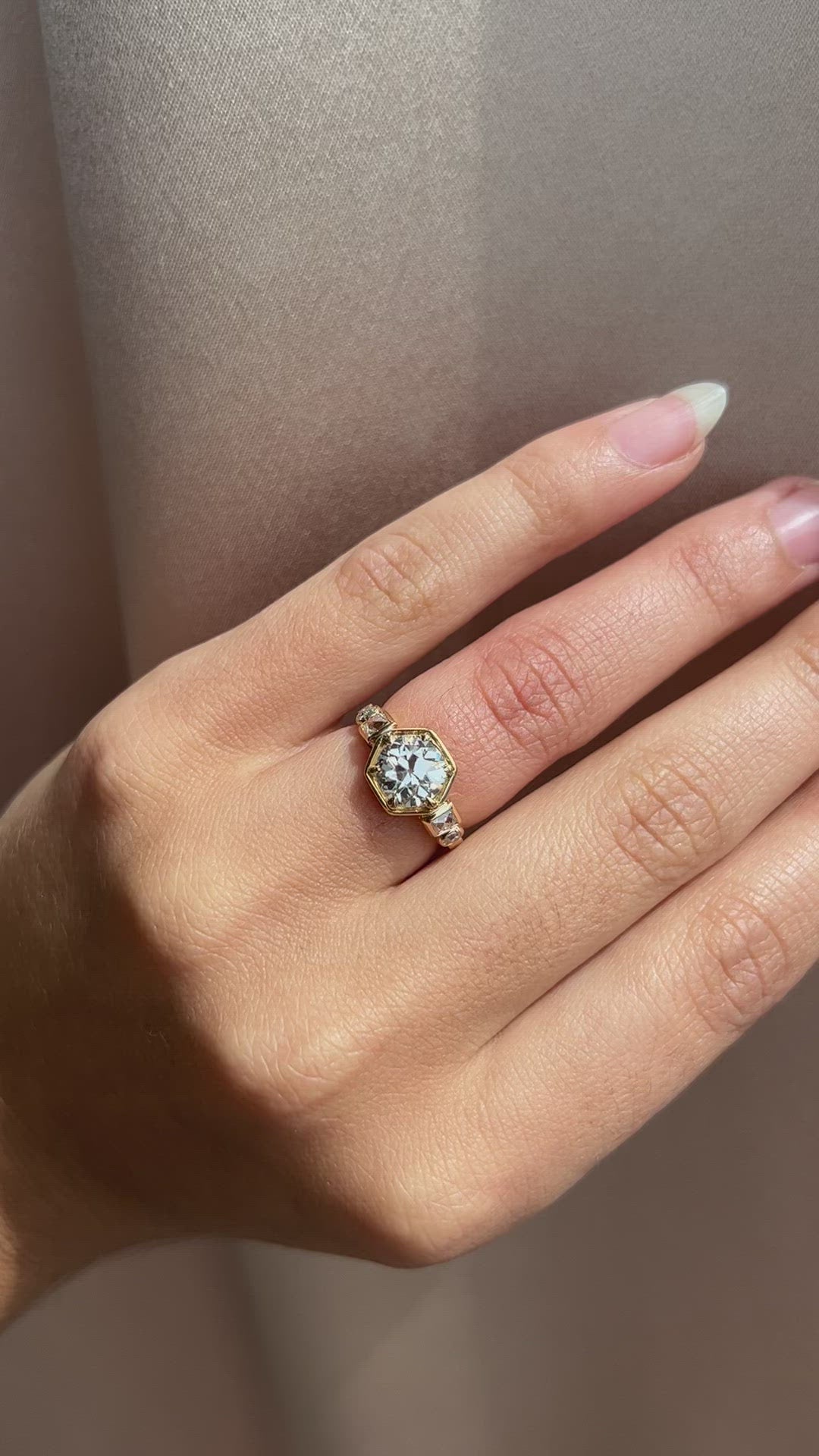 j-k-l color, vs clarity diamond in yellow gold setting