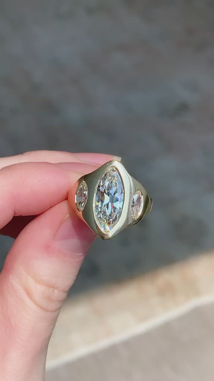 g-h-i color, vs clarity diamond in yellow gold setting