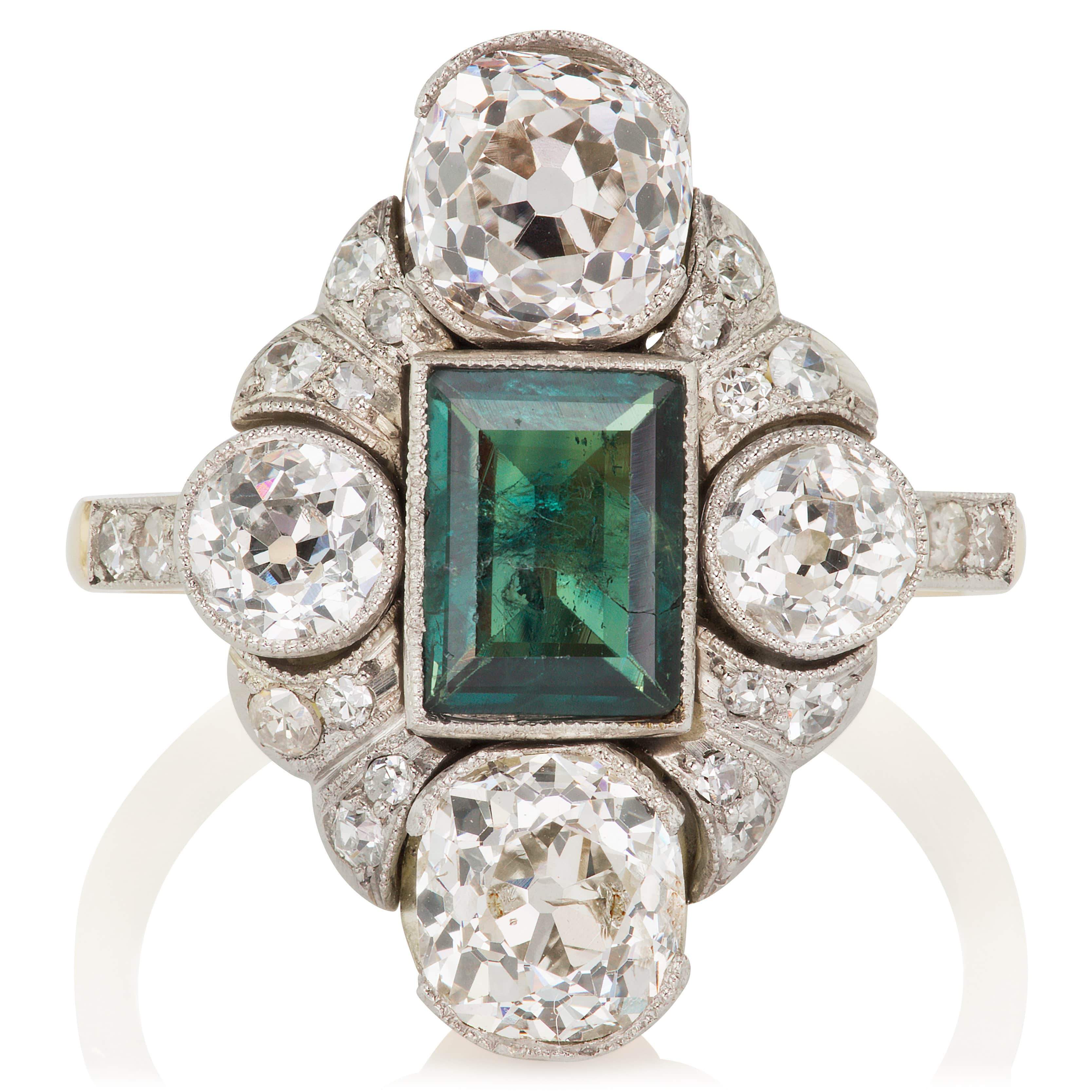 Edwardian Alexandrite & Diamond Cocktail Ring | Victor Barbone