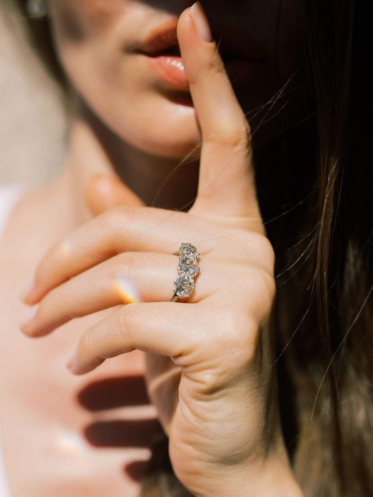 Antique Three Diamond Engagement Ring