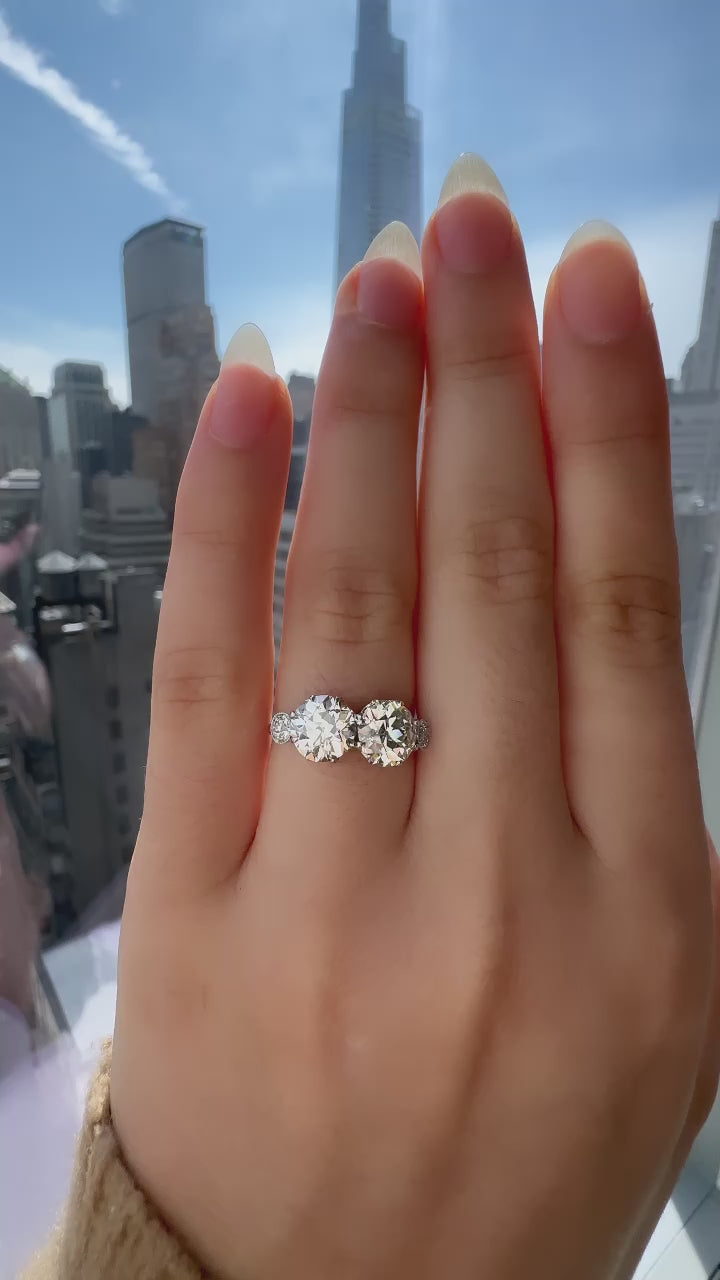 j-k-l color, vs clarity diamond in platinum setting