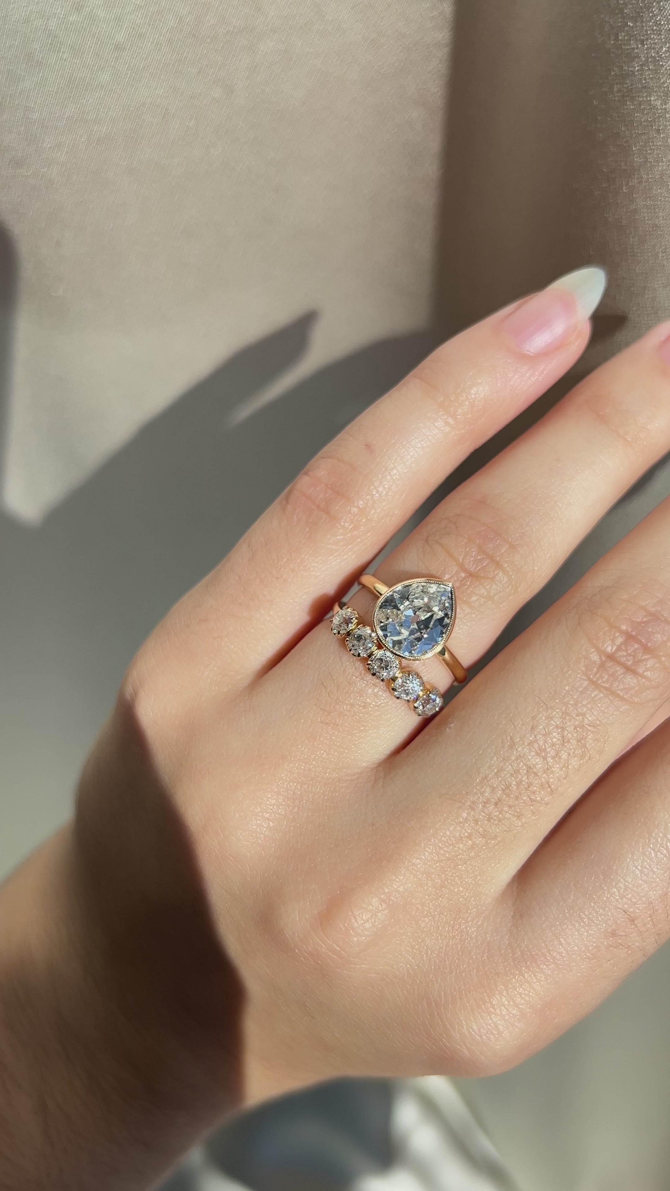  videos and images of vintage -Pear cut diamond 