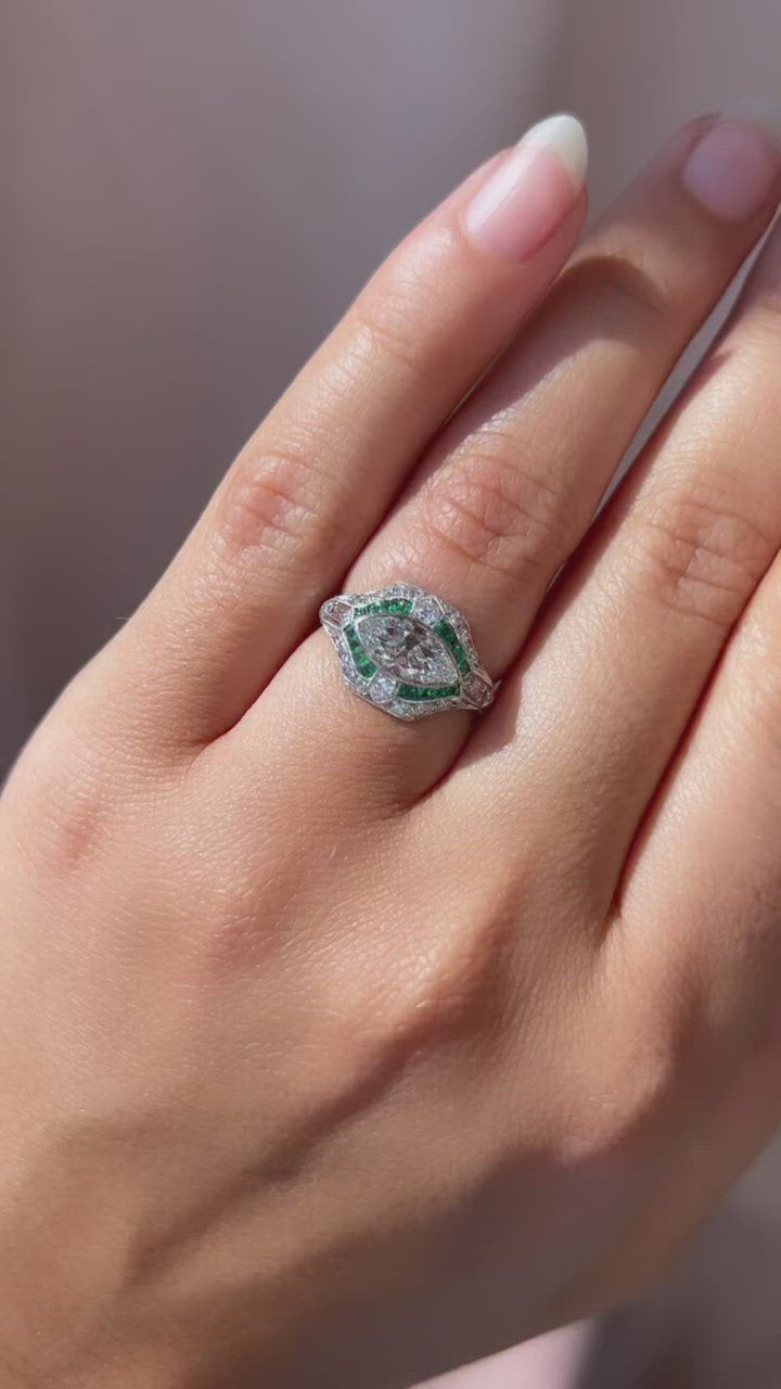 g-h-i color, vs clarity diamond in platinum setting