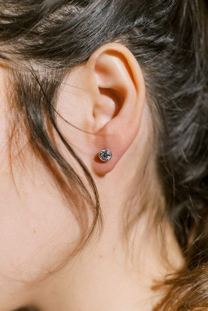 Bezel-set Diamond Studs Earrings