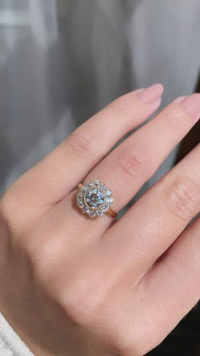 j-k-l color, vs clarity diamond in yellow gold setting