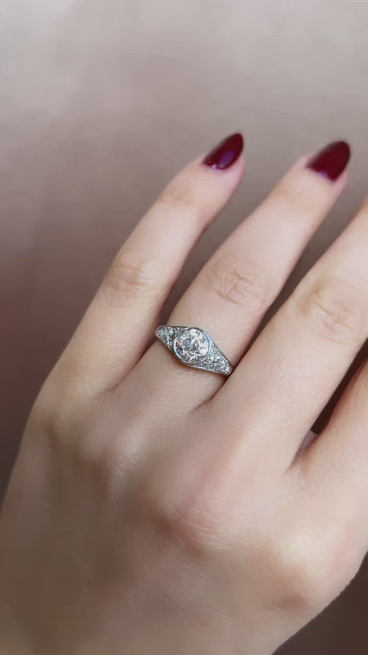 j-k-l color, vs clarity diamond in platinum setting
