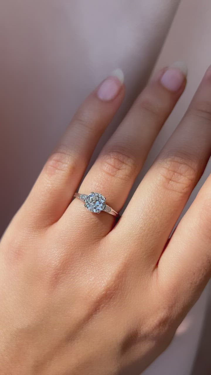 g-h-i color, vs clarity diamond in platinum setting