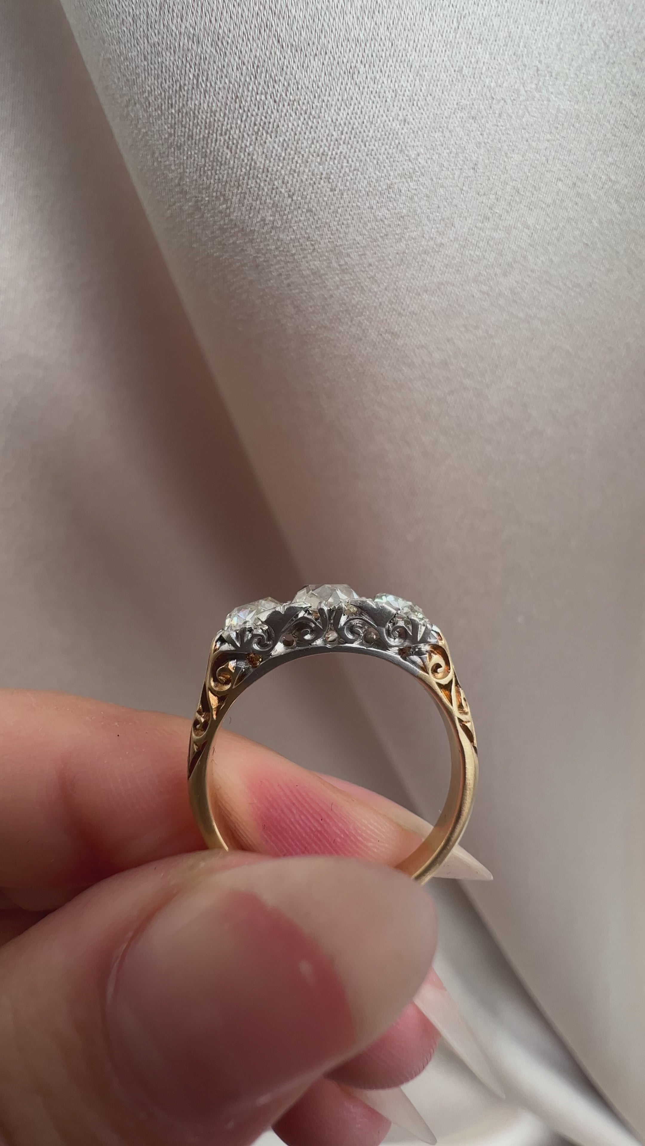 diamond in two-tone setting