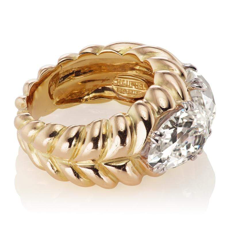 Vintage Chaumet Paris Pear Cut Diamond Ring