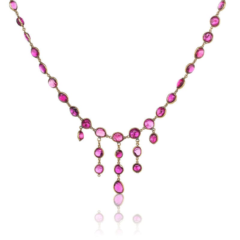 Garnet + Diamond necklace