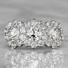 Cluster Three Stone Ring