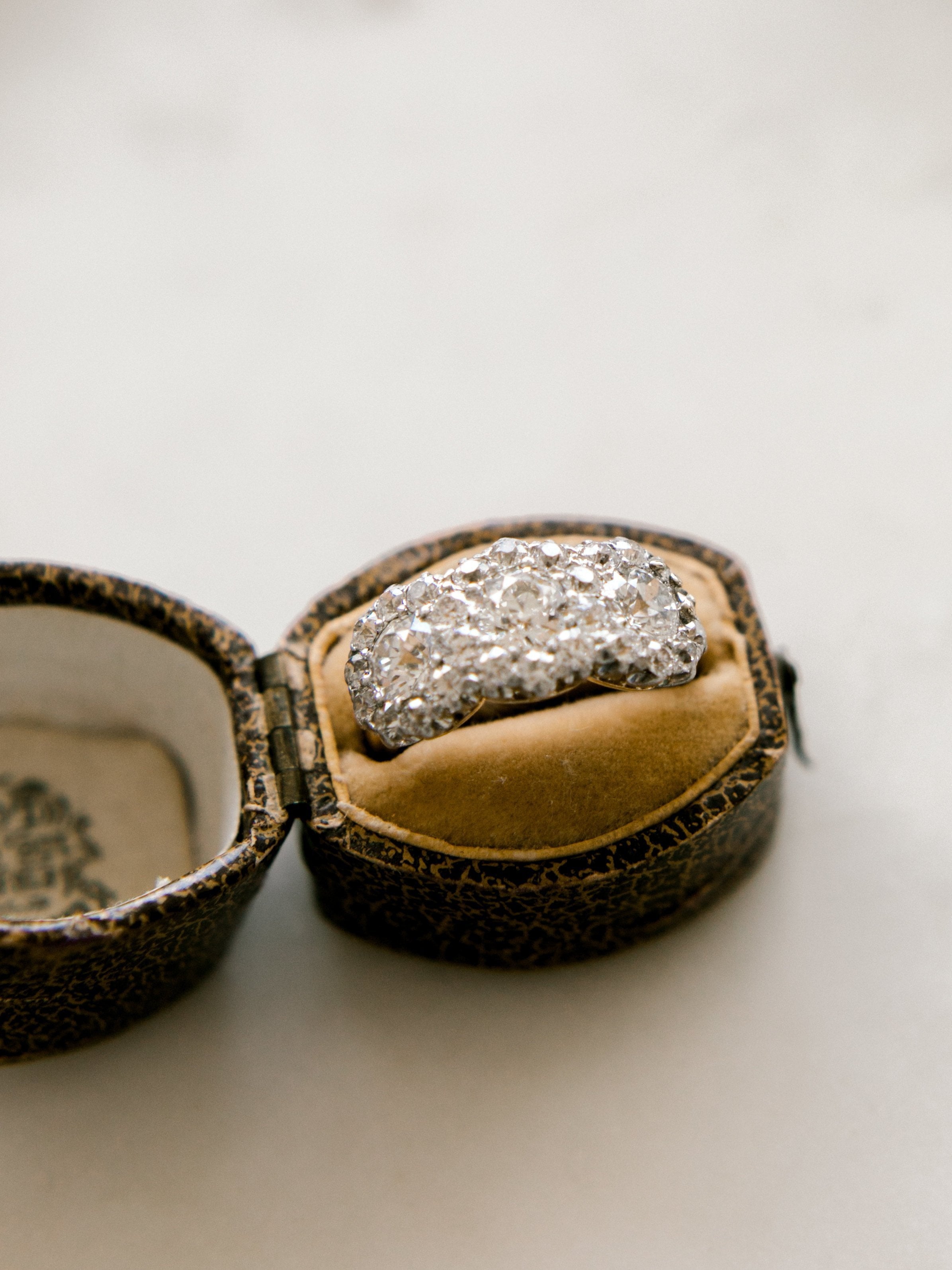 Cluster Three Stone Ring