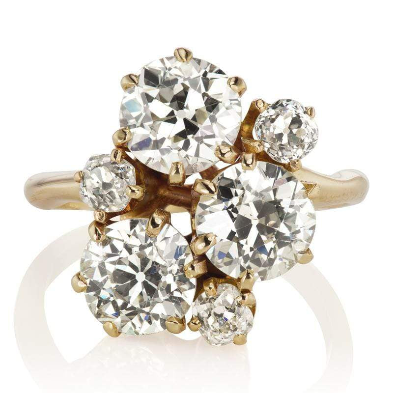 Cluster Three Stone Ring Ring