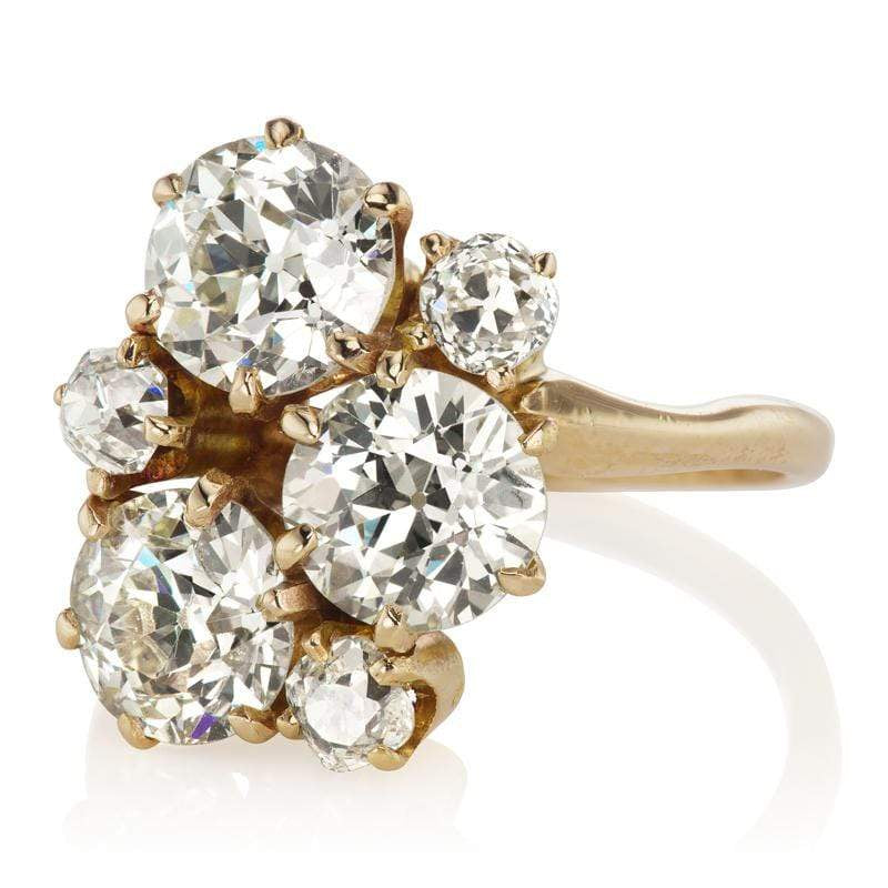 Cluster Three Stone Ring Ring