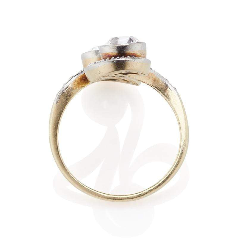 Art Nouveau cocktail ring of European origin.