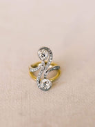 Art Nouveau cocktail ring of European origin.