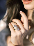 Art Nouveau cocktail ring of European origin.