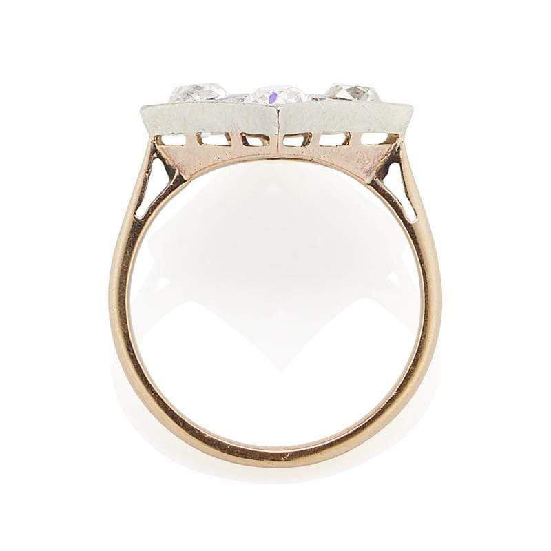 Unique Diamond & Red Enamel Engagement Ring