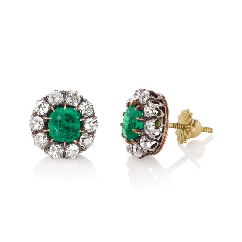 Colombian Emerald and Diamond Earrings