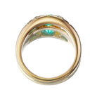Gypsy Set Emerald and Diamond Yellow Gold Ring