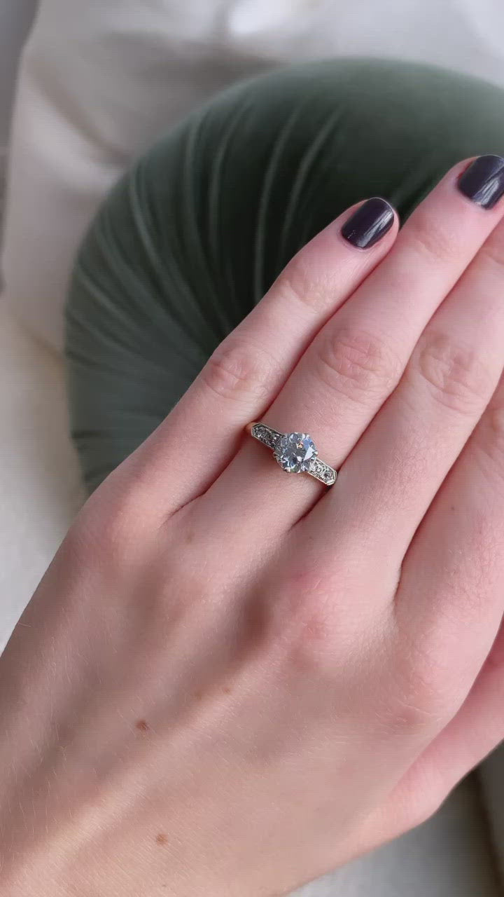 fancy color, vs clarity diamond rings in two-tone setting