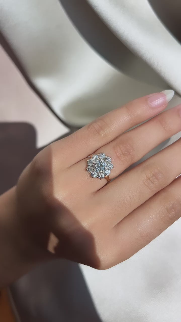 j-k-l color, vs clarity diamond in yellow gold setting