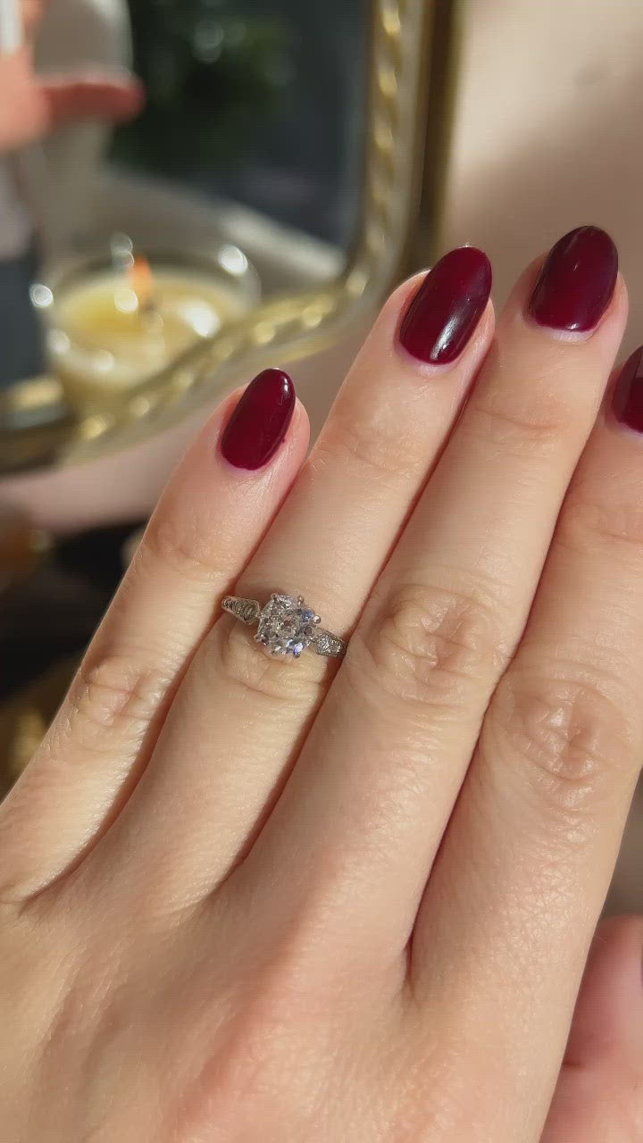 g-h-i color, si-i clarity diamond in platinum setting