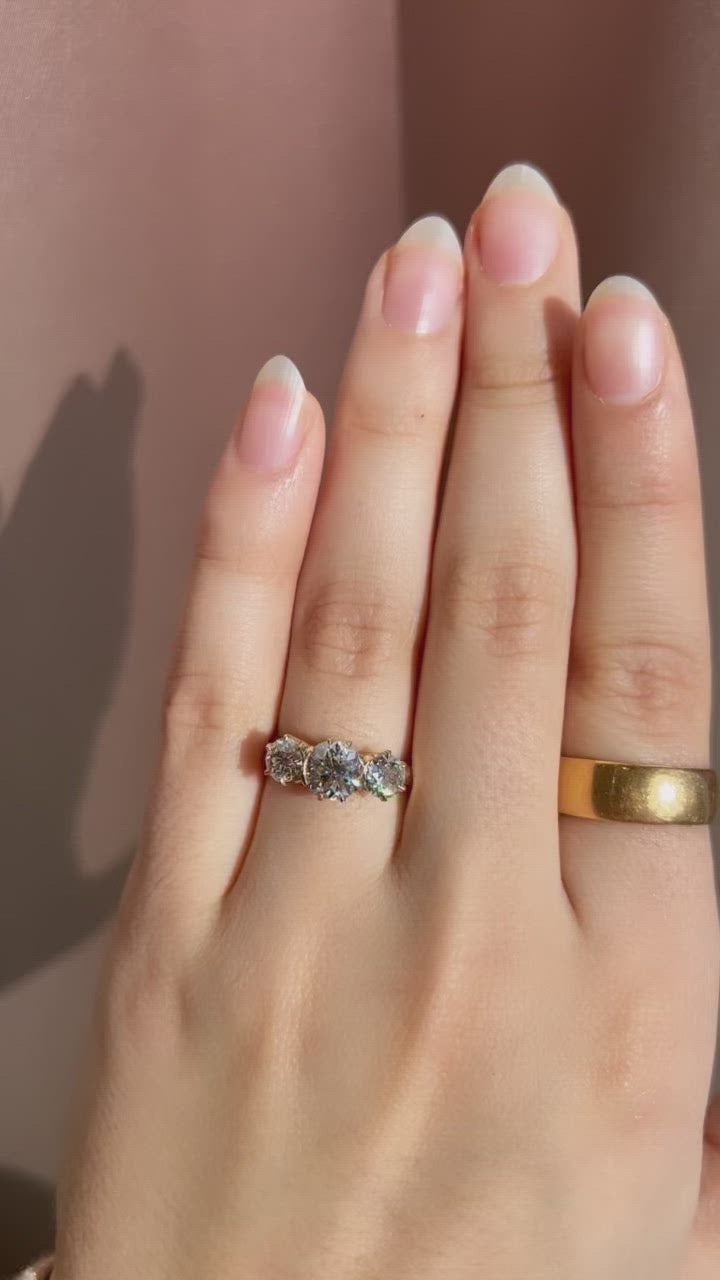 j-k-l color, vs clarity diamond in yellow gold setting