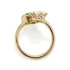 Diamond and Emerald Toi et Moi Ring