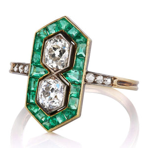 Unique Diamond & Emerald Cocktail Ring