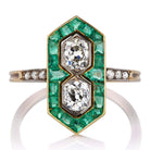 Unique Diamond & Emerald Cocktail Ring