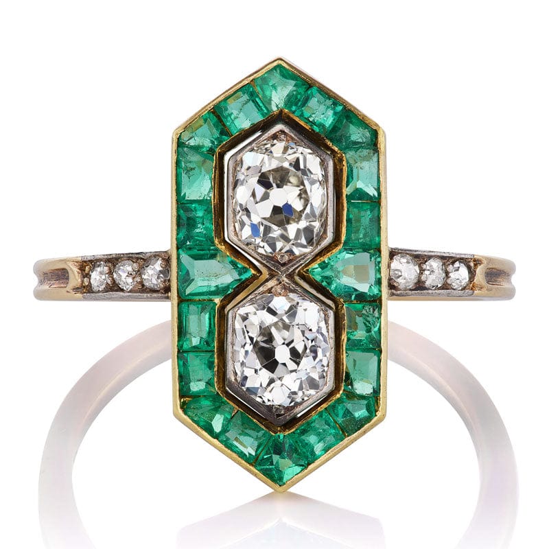 Unique Diamond & Emerald Cocktail Ring