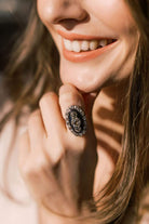 Edwardian Vertical Three Stone Halo Vintage Engagement Ring