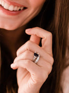 Square Cut Diamond & Sapphire Engagement Ring c.1925 | Victor Barbone