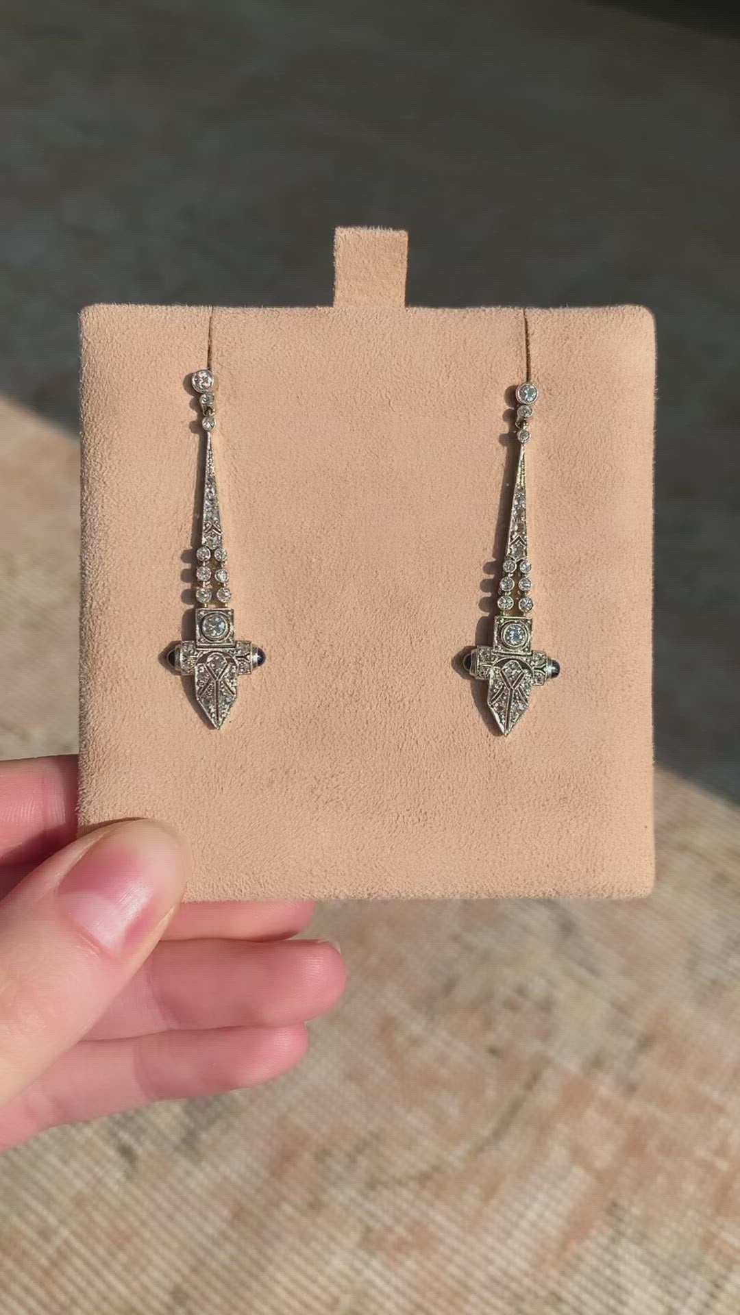 Art Deco Earrings with gemstone