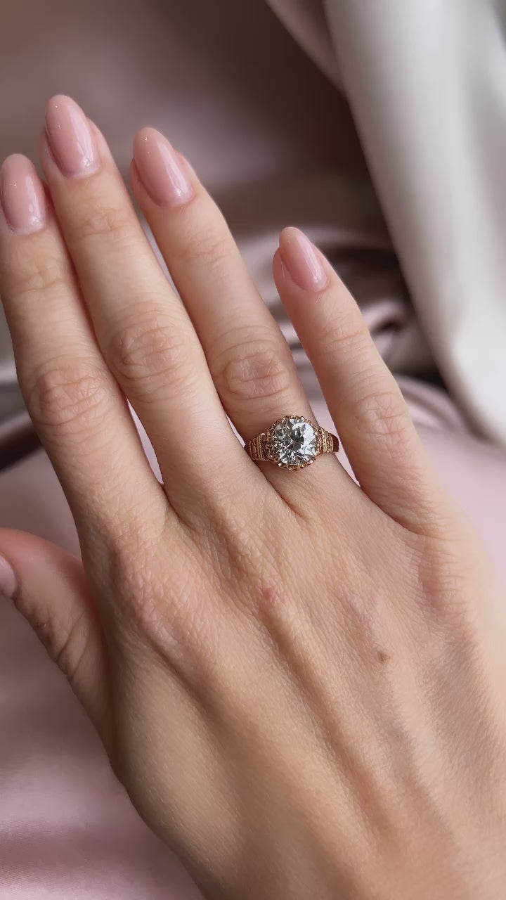 j-k-l color, vvs clarity diamond in yellow gold setting