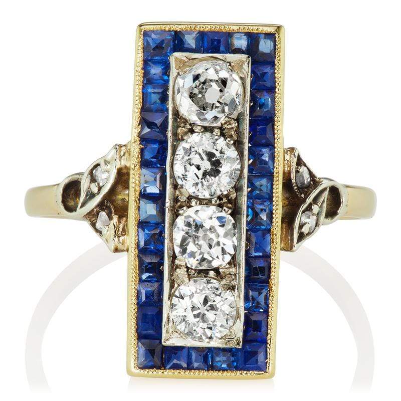 Rectangle Halo Engagement Ring - Sapphire & Diamond | Victor Barbone