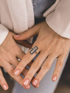 Rectangle Halo Engagement Ring - Sapphire & Diamond | Victor Barbone