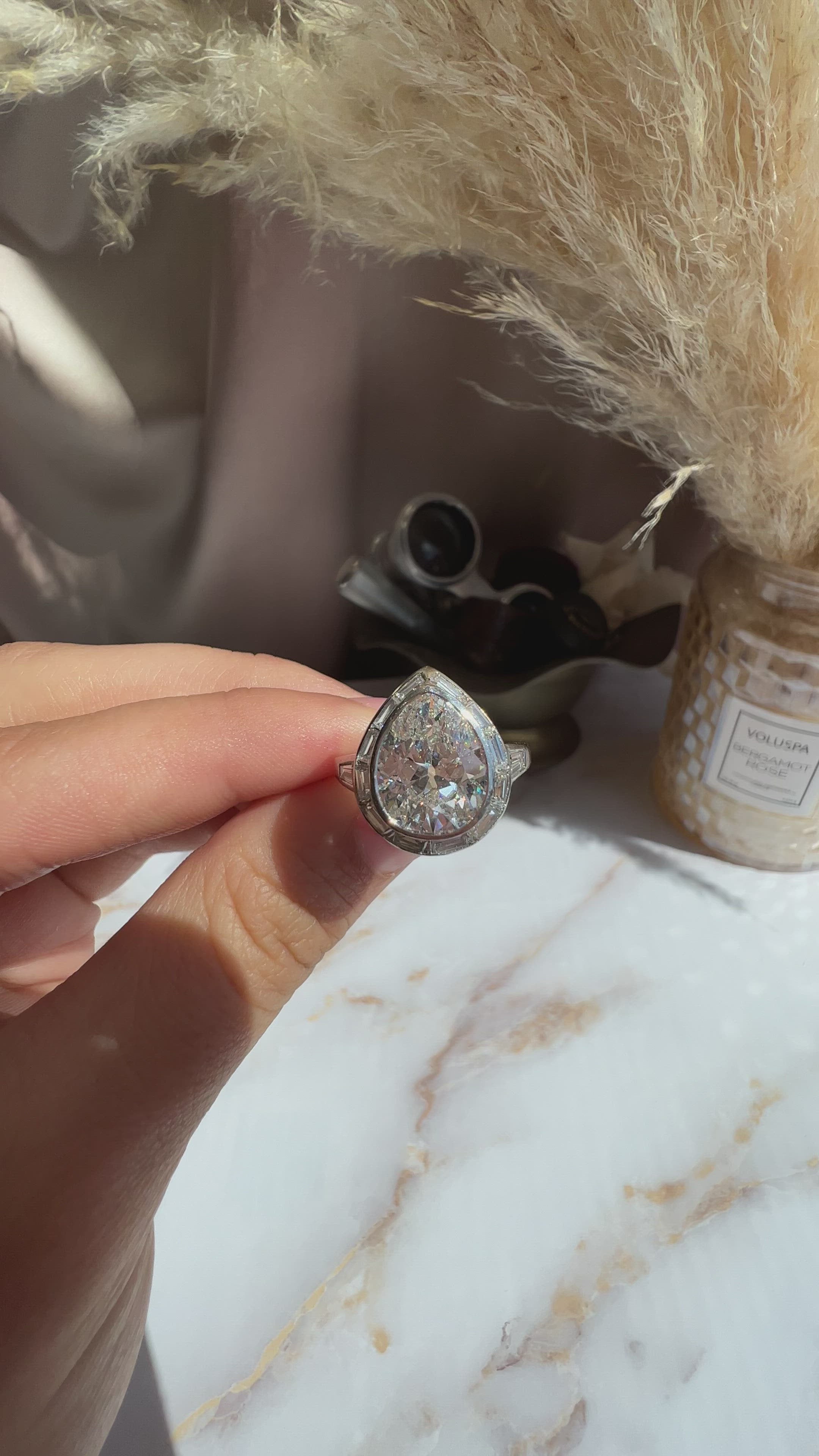  videos and images of vintage -Pear cut diamond 