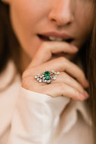 Emerald Cocktail Ring Edwardian Cocktail Ring