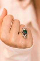 Emerald Cocktail Ring Edwardian Cocktail Ring
