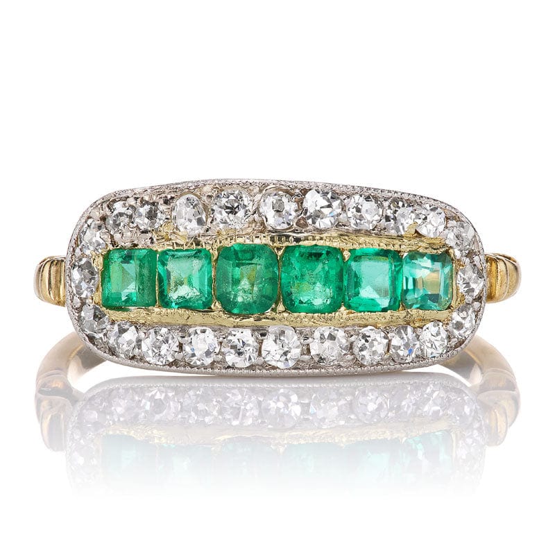 Edwardian Emerald and Diamond Band