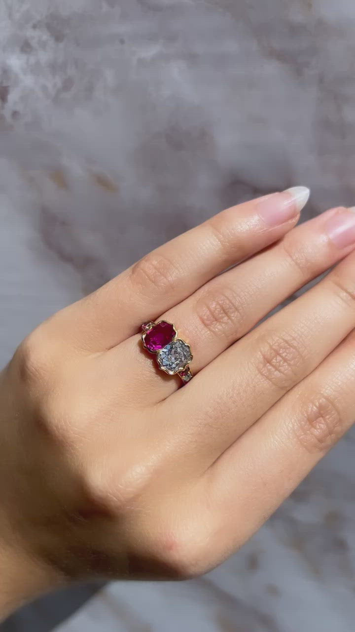  videos and images of vintage -Old Mine cut diamond 