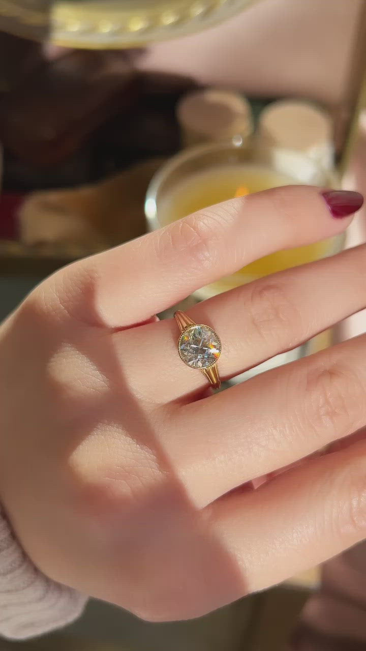 j-k-l color, vs clarity diamond in yellow gold setting