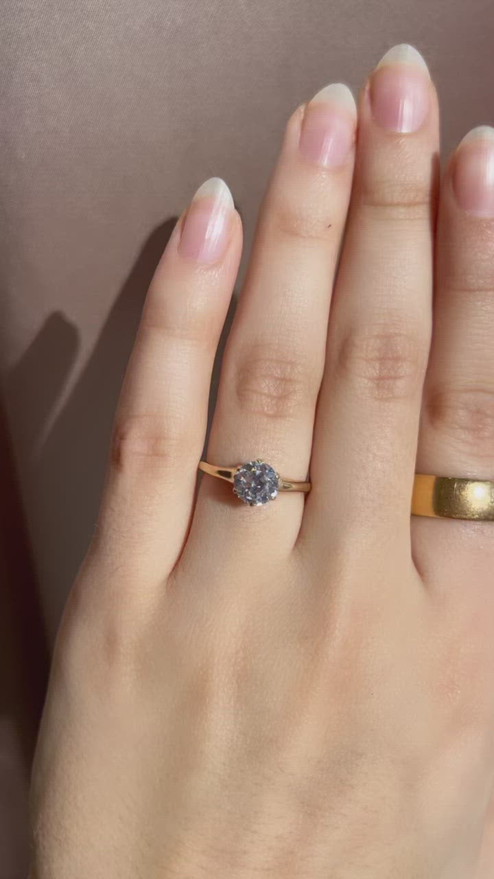 j-k-l color, vs clarity diamond in yellow gold setting