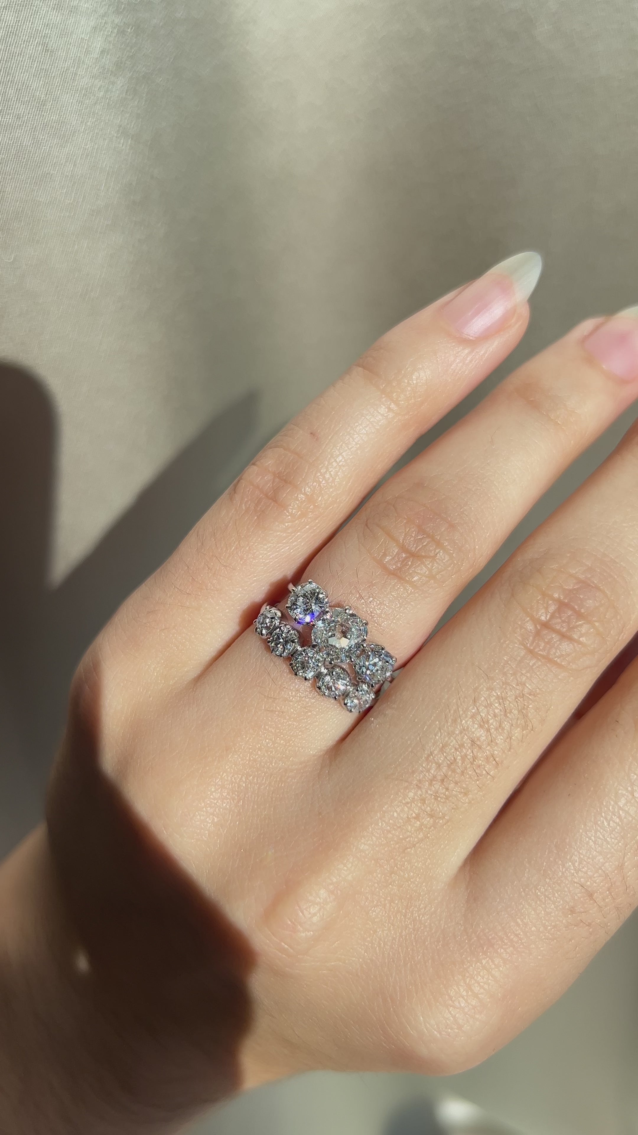 g-h-i color, vs clarity diamond in platinum setting