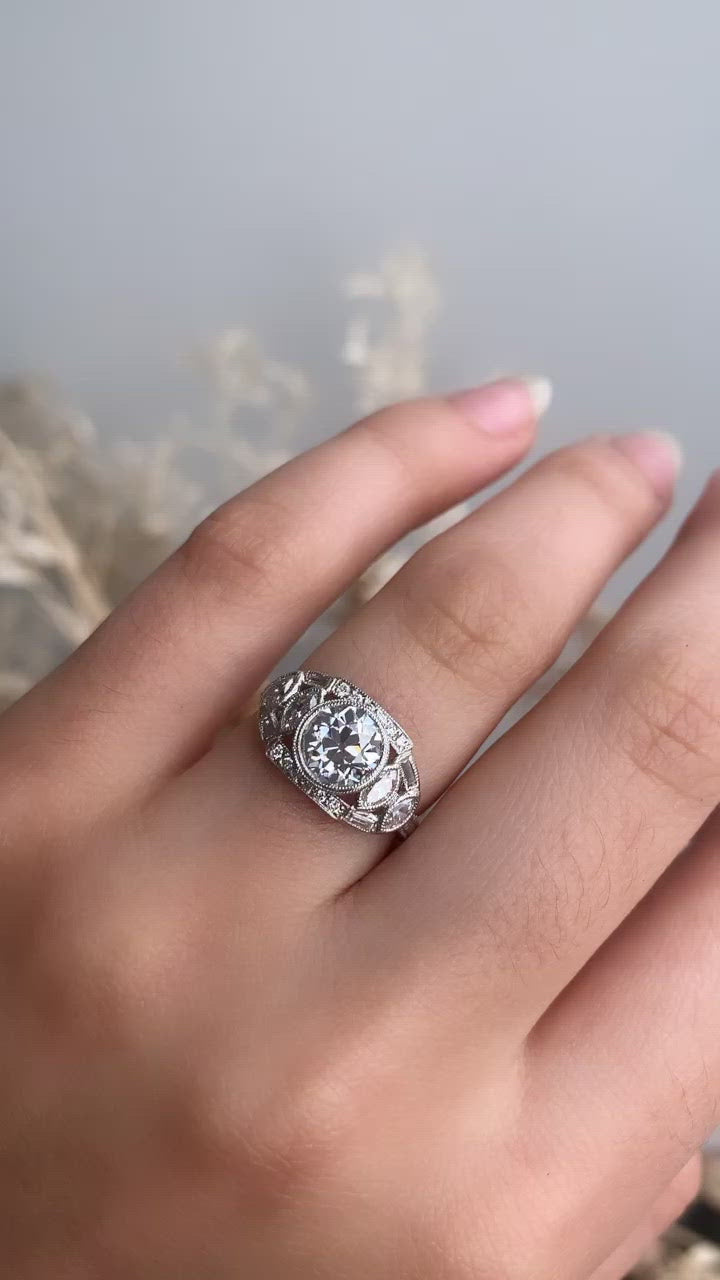 g-h-i color, si-i clarity diamond in platinum setting