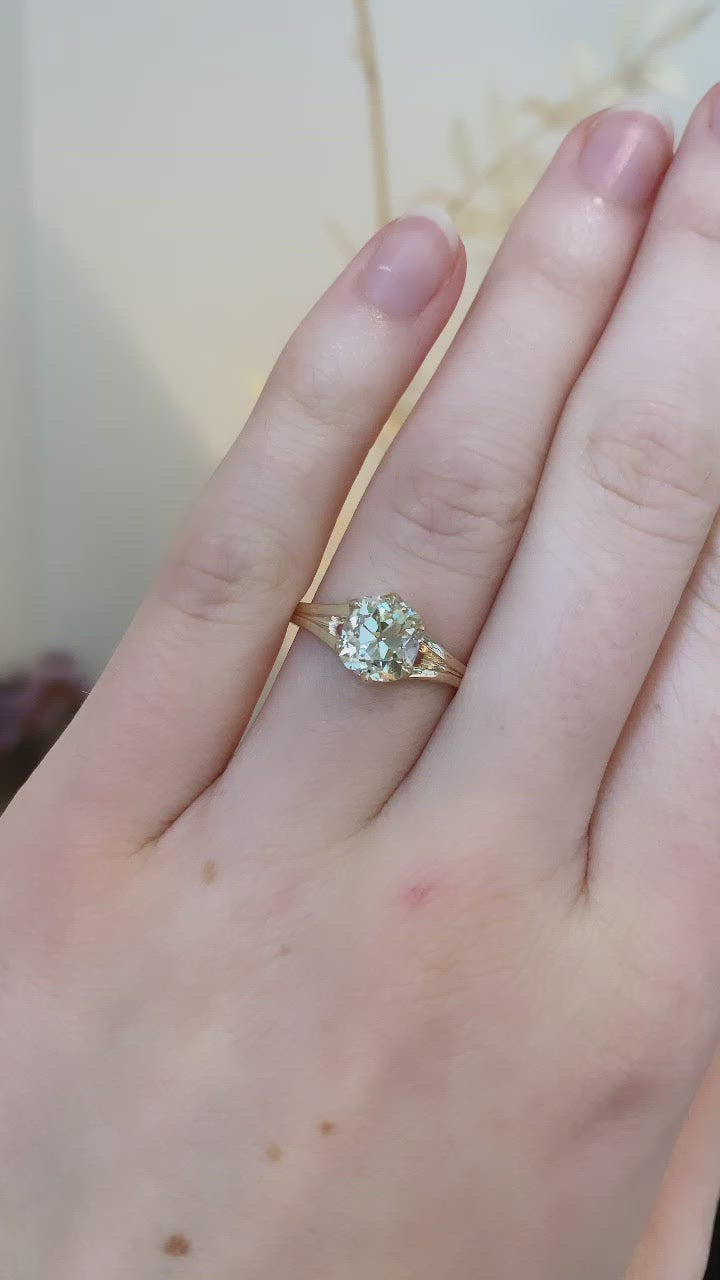 m-z color, vs clarity in yellow gold setting